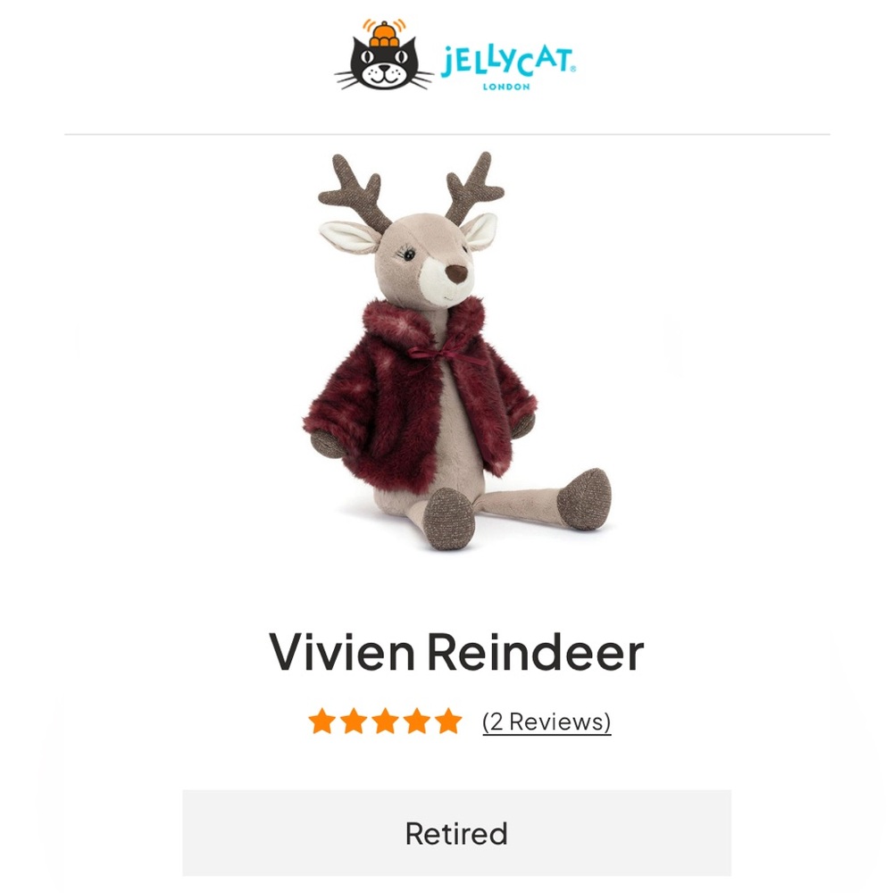 JELLYCAT RETIRED Vivien reindeer